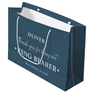 Bolsa De Regalo Grande Portaarrillos Personalizado Azul Agradecimiento