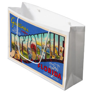 Bolsa De Regalo Grande Postal carta grande de Jacksonville Florida Vintag
