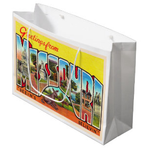 Bolsa De Regalo Grande Postal de carta grande del estado de Misuri MO vin