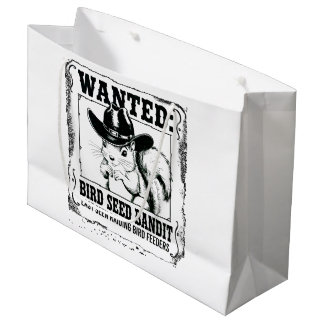 Bolsa De Regalo Grande Póster de búsqueda de ardilla divertida | Bandido 