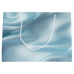 Bolsa De Regalo Grande Precioso Satén Falso Azul Claro Femenino