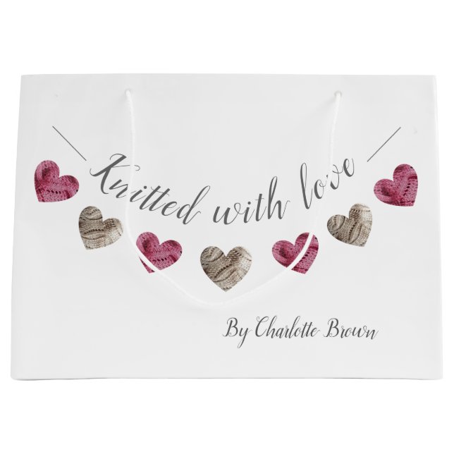 Bolsa De Regalo Grande Presentes hechos a mano con "punto de amor" (Anverso)