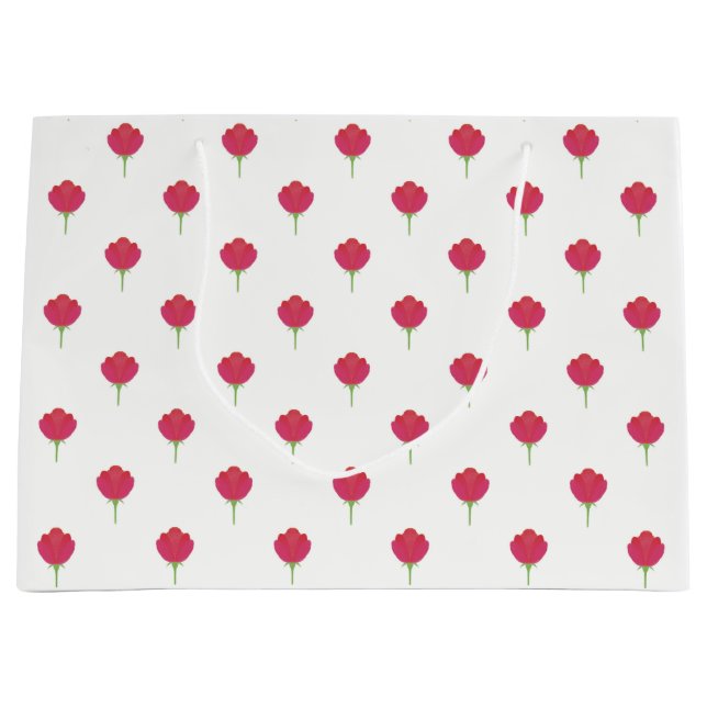 Bolsa De Regalo Grande Pretty lush pink tulips pattern (Anverso)