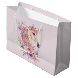 Bolsa De Regalo Grande Pretty Ponies and Petals Horse Gift Bag for Girls