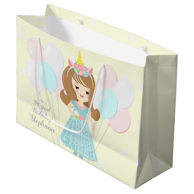 Bolsa De Regalo Grande Princesa de Unicorn (Angulo Anverso)