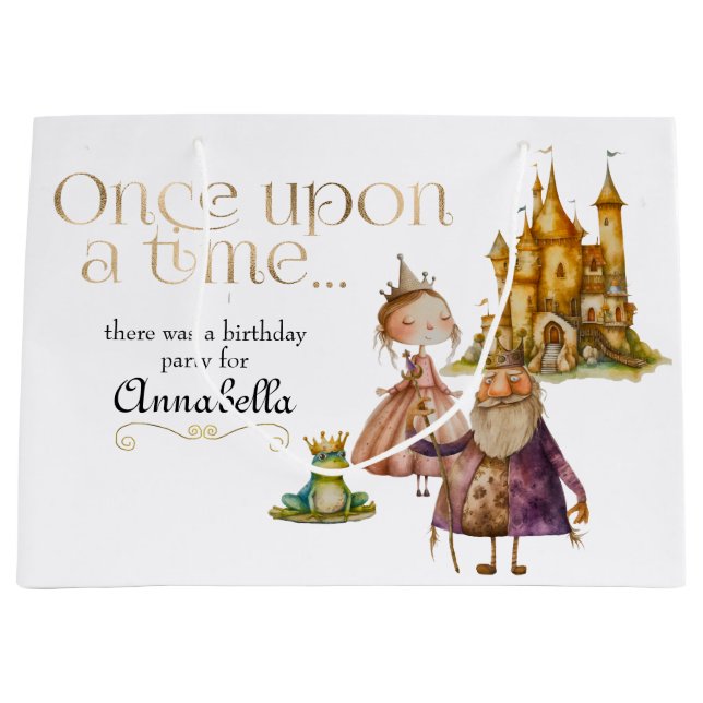 Bolsa De Regalo Grande Princesa y rana de hadas clásicas para niños (Anverso)