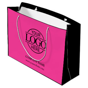 Bolsa De Regalo Grande Promoción de logotipos comerciales con marca rosa