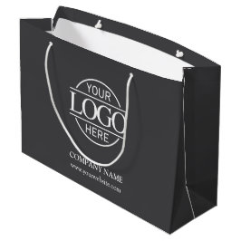 Bolsa De Regalo Grande Promoción de logotipos comerciales en blanco y gri