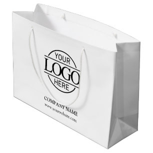 Bolsa De Regalo Grande Promoción de logotipos comerciales en blanco y neg