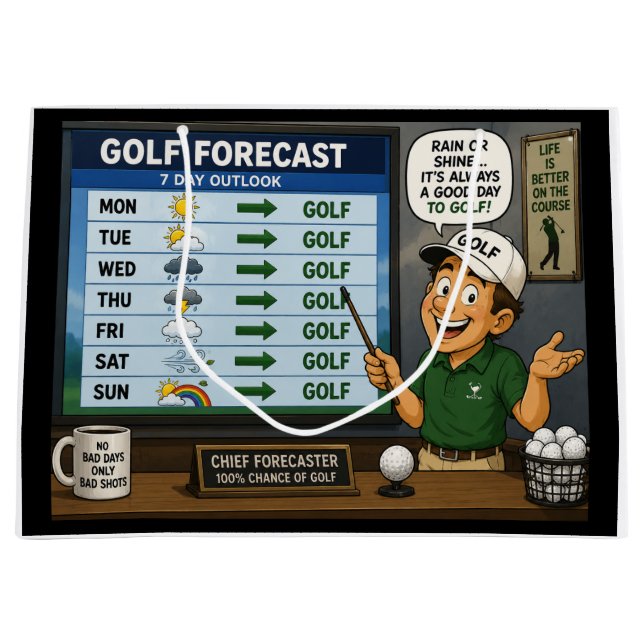 Bolsa De Regalo Grande Pronóstico de golf (Anverso)
