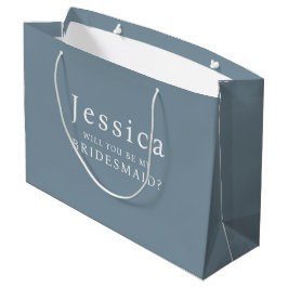 Bolsa De Regalo Grande Propuesta de Dama de Honor Azul Polvoriento ¿Serás