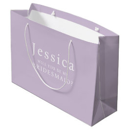 Bolsa De Regalo Grande Propuesta de Dama de Honor Lila Púrpura