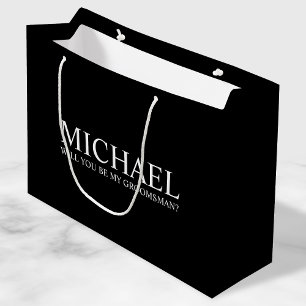 Bolsa De Regalo Grande Propuesta moderna de Groomsman personalizada para