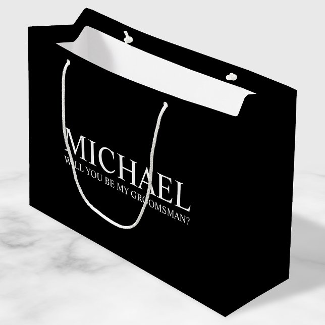 Bolsa De Regalo Grande Propuesta moderna de Groomsman personalizada para  (Subido por el creador)