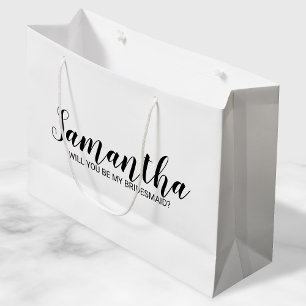 Bolsa De Regalo Grande Propuesta moderna de la dama de honor