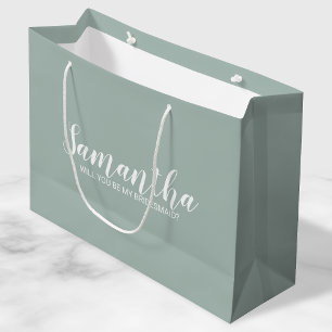 Bolsa De Regalo Grande Propuesta moderna de la dama de honor