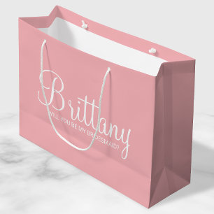Bolsa De Regalo Grande Propuesta moderna de la dama de honor personalizad