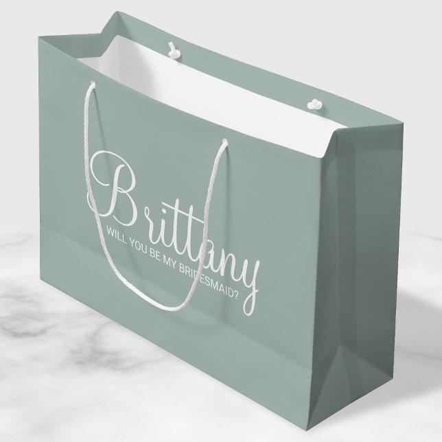 Bolsa De Regalo Grande Propuesta moderna personalizada de dama de honor (Subido por el creador)