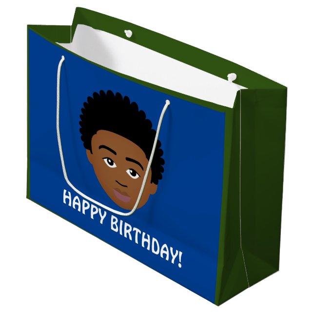 Bolsa De Regalo Grande #Proud2BNaturalMe Elige-Mi-Complexión Cumpleaños (Angulo Anverso)