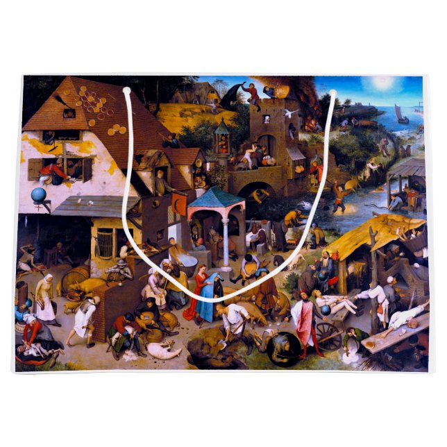 Bolsa De Regalo Grande Proverbios de los Países Bajos, Pieter Bruegel, el (Anverso)