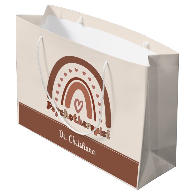 Bolsa De Regalo Grande Psicoterapeuta Boho Rainbow personalizado (Angulo reverso)