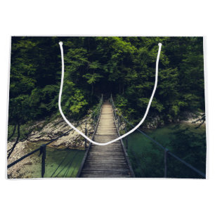 Bolsa De Regalo Grande Puente colgante simple río Idrijca, Eslovenia