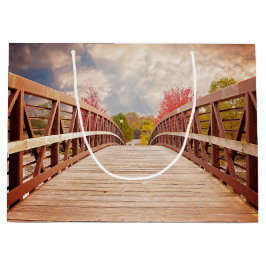 Bolsa De Regalo Grande Puente rústico de madera en el campo
