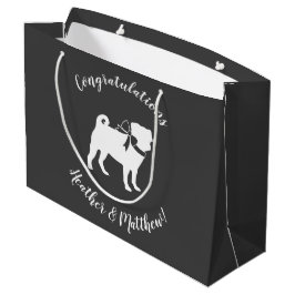Bolsa De Regalo Grande Pug Dog Baby Shower Gris Puppy Género Neutral