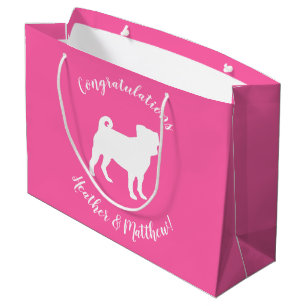 Bolsa De Regalo Grande Pug Dog Baby Shower Pappy Chica