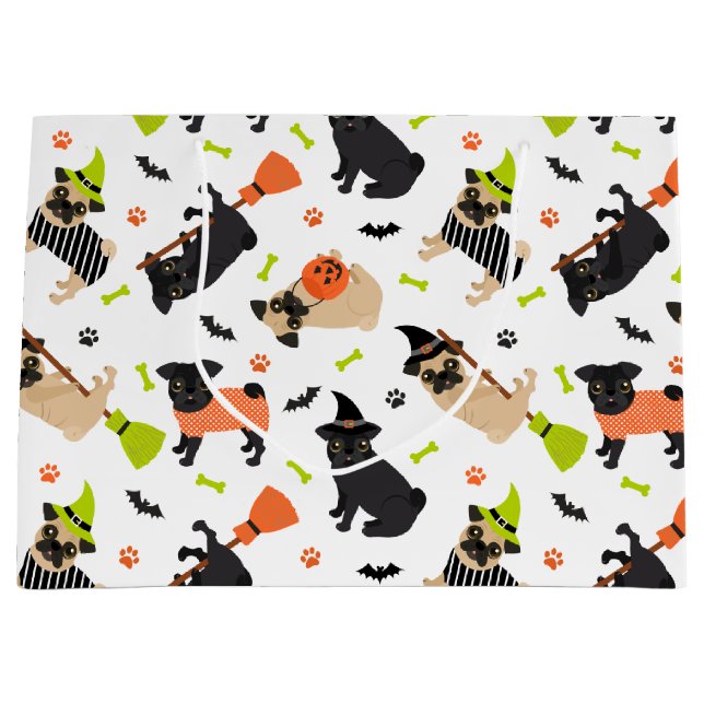 Bolsa De Regalo Grande Pug Halloween (Anverso)