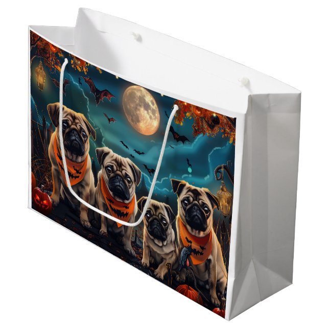 Bolsa De Regalo Grande Pug Halloween Spooky (Angulo Anverso)