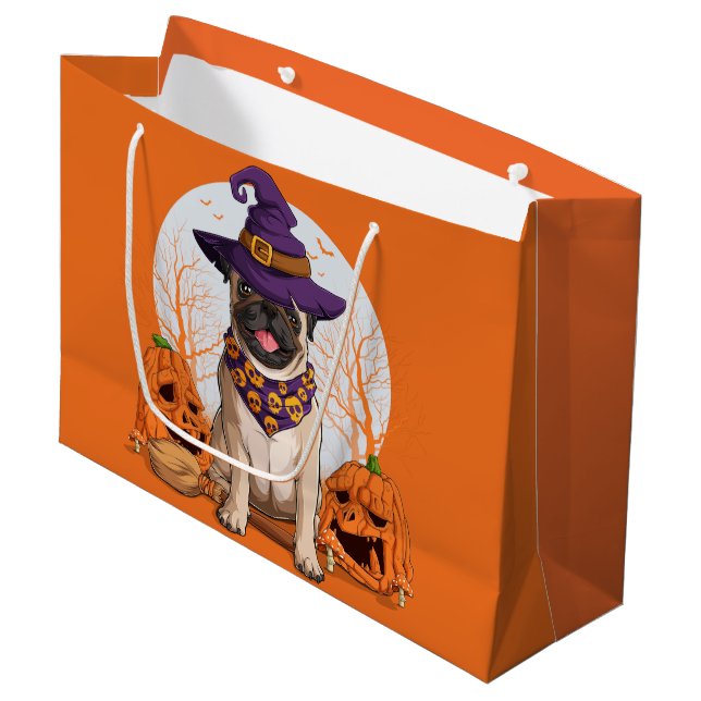 Bolsa De Regalo Grande Pug Witch Halloween (Angulo Anverso)