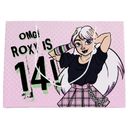 Bolsa De Regalo Grande Punk lindo Chica adolescente nombre rosado 14º cum