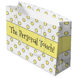 Bolsa De Regalo Grande Punto de polka amarillo diseñado
