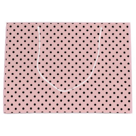 Bolsa De Regalo Grande Punto de polka negra rosa