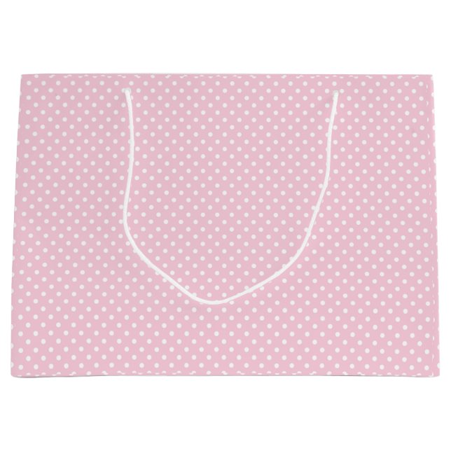 Bolsa De Regalo Grande Punto de polka rosa (Anverso)