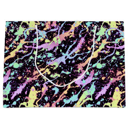 Bolsa De Regalo Grande punto extremo de salpicadura de tinta arco iris: