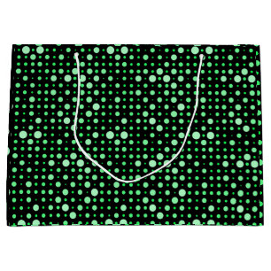 Bolsa De Regalo Grande Punto Polka 02.Verde. Black BG
