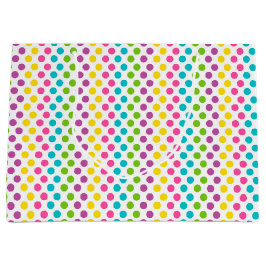 BOLSA DE REGALO GRANDE PUNTOS DE POLKA DEL ESTE DE COLOR BRILLANTE