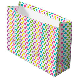 BOLSA DE REGALO GRANDE PUNTOS DE POLKA DEL ESTE DE COLOR BRILLANTE