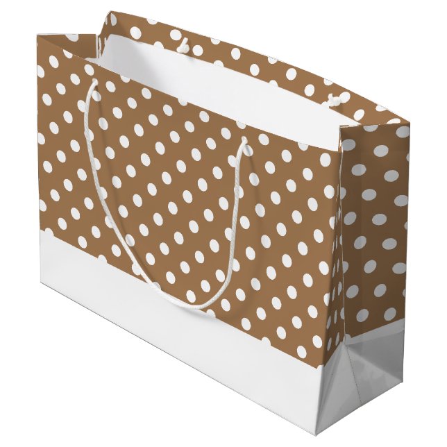 Bolsa De Regalo Grande Puntos Modernos De Baldosa En La Banda Base Blanca (Angulo reverso)