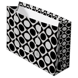 Bolsa De Regalo Grande Puntos y cuadrados / blanco negro + tus ideas