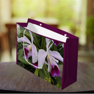 Bolsa De Regalo Grande Purple Cattleya Orchids Floral
