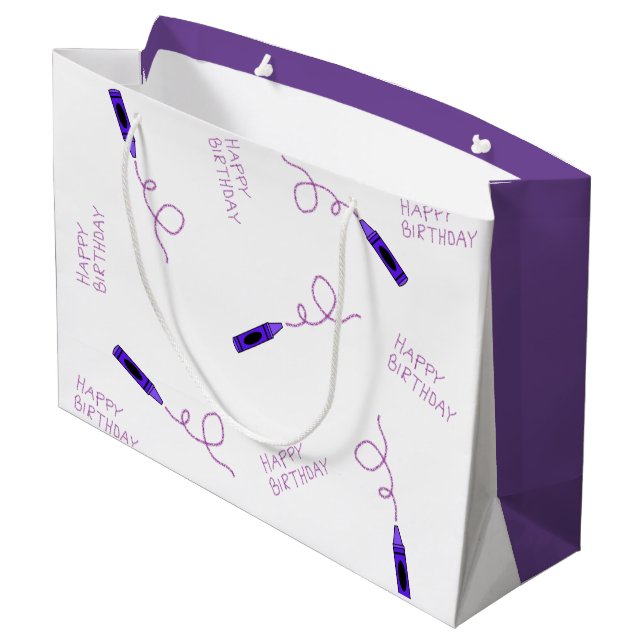 Bolsa De Regalo Grande Purple Crayon (Angulo reverso)