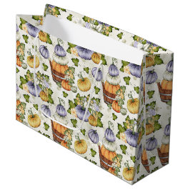 BOLSA DE REGALO GRANDE PURPLE NARANJA BLANCO FALL AUTUMN PUMPKINS