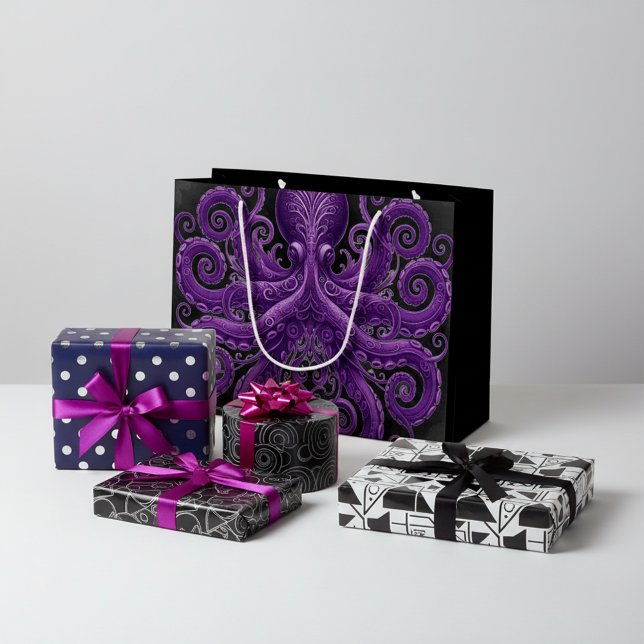 Bolsa De Regalo Grande Purple Octopus Victorian Steampunk Kraken  (Subido por el creador)