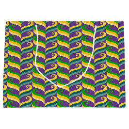 BOLSA DE REGALO GRANDE PURPLE VERDE ORO MARDI GRAS SWIRS