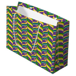 BOLSA DE REGALO GRANDE PURPLE VERDE ORO MARDI GRAS SWIRS