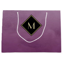 Púrpura cepillada elegante con el monograma simple