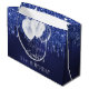 Bolsa De Regalo Grande Purpurina blanco azul marino de cumpleaños gotea g (Angulo reverso)